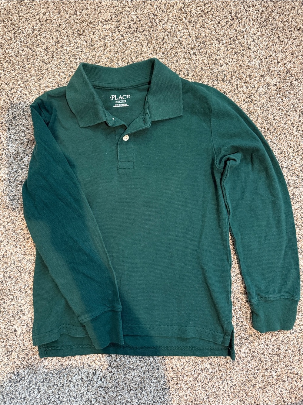 The Children's Place Dark Green Long-Sleeve Polo Shirt